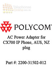 AC Power Adapter for CX700 IP Phone. AUS/NZ plug. 5-Pack. Country Group: 12.