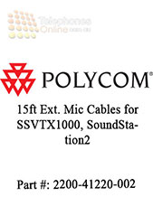 Cable - Ext. Microphone Cables, 15ft, (2) - SSVTX1000,SoundStation2