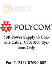 Cable - Power Supply to Console Cable, 50ft - SSVTX    Note: For Use with VTX 1000 Systems ONLY. Country Code 66