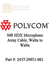 Cable, HDX microphone array cable.� Walta to Walta. 50 ft. Connects HDX microphone to HDX microphone/SoundStation IP7000 or HDX microphone to HDX System.HDX 9000 C-Link input requires Walta to RJ-45 adapter.