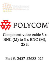 Component video cable. 3 x BNC (M) to 3 x BNC (M), 25 ft.