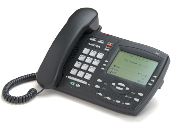 Aastra Full Featured IP Phone - Charcoal Color - 8 line adjustable backlit display