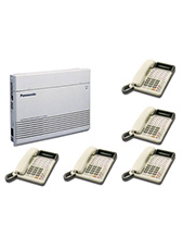 Panasonic Refurbished Phone System, Supplied with 3 Lines and 5 Handsets plus a Music onhold Connection. (Also this can have VoIP lines connected)