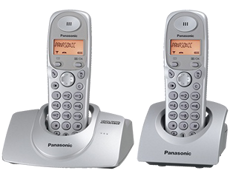 Cordless, Panasonic kx-tg1812ALS Stylish 1.8 GHz Phone - Twin handsets  
