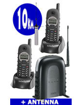 2 PACK Long Range Cordless Phone "Long Distance reception up to 10 KM Long Range" Ideal for MINING Exploration, Farming & Industrial, model SN902  EnGenius DURAFON, Including 20 Metre Antenna , Ariel.