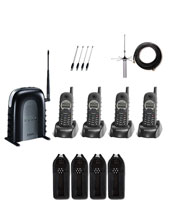 Engenius Quad Pack-10 1 x One Line Base, 4 Handsets, 4 chargers, 4 Batts, 4 Belt Clips, 4 Short HS Ants and 4 Long HS Ants, 4 Durapouches, AK10L ext ant.