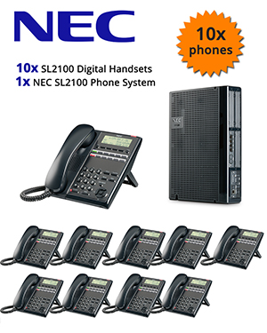 NEC SL2100 Telephone System with 10 Digital Handsets NEC SL2100 Telephone System with 10 Digital Handsets