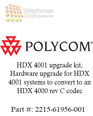Polycom HDX 4001 upgrade kit, Hardware upgrade for HDX 4001 systems to convert to an HDX 4000 rev C codec (2215-61956-001) Polycom HDX 4001 upgrade kit, Hardware upgrade for HDX 4001 systems to convert to an HDX 4000 rev C codec (2215-61956-001)