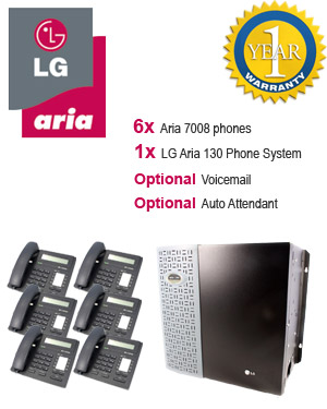 LG Aria 130 Phone System with 6 Handsets