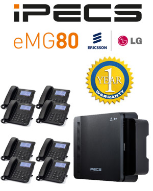 LG iPECS eMG80 Phone System with 8 Handsets
