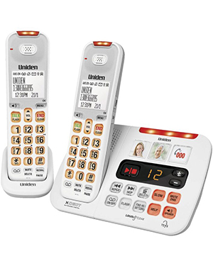 Uniden SSE45+1WH Twin Handset Sight & Sound Enhanced Cordless Digital Phone System - White (SSE45+1WH) Uniden SSE45+1WH Twin Handset Sight & Sound Enhanced Cordless Digital Phone System - White (SSE45+1WH)