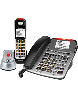 Uniden SSE47+1P Sight & Sound Enhanced Corded and Cordless Digital Phone System with Splashproof Alert Pendant (SSE47+1P) Uniden SSE47+1P Sight & Sound Enhanced Corded and Cordless Digital Phone System with Splashproof Alert Pendant (SSE47+1P)
