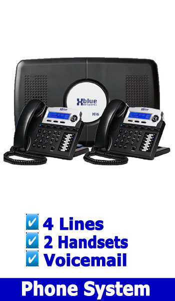  XBLUE NEW SMALL PHONE SYSTEM, 4 Lines 2 HANDSETS