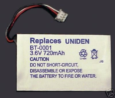 Uniden NEW Batteries for Uniden Cordless Telephones BT-0001 Suits WDECT 2380 & 2385