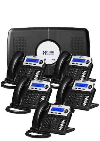 X Blue NEW BUSINESS PHONE SYSTEM, 4 Lines 5 Handsets