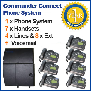 Commander Refurbished Telephone System 7 Handsets and Voicemail Commander Refurbished Telephone System 7 Handsets and Voicemail