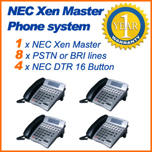 NEC Xen Master Phone system 8x Lines 4x Phones Refurbished Used Pre-Owned NEC Xen Master Phone system 8x Lines 4x Phones Refurbished Used Pre-Owned