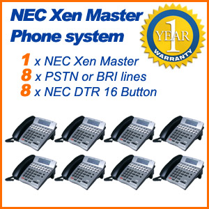 NEC Xen Master Phone system 8x Lines 8x Phones Refurbished 