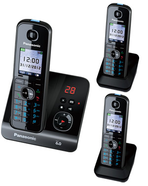 Panasonic KX-TG8163 Cordless Phone Triple Pack with digital answering machine (KX-TG8163)