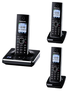 Panasonic KX-TG8563 Cordless Phone Triple Pack with digital answering machine (KX-TG8563)