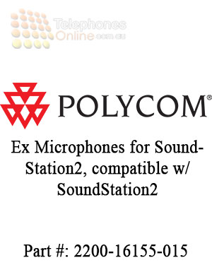 Polycom Ex Microphones for SoundStation2, compatible w/ SoundStation2 (2200-16155-015) Polycom Ex Microphones for SoundStation2, compatible w/ SoundStation2 (2200-16155-015)