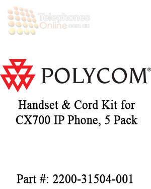 Polycom Handset & Cord Kit for CX700 IP Phone, 5 Pack Polycom Handset & Cord Kit for CX700 IP Phone, 5 Pack