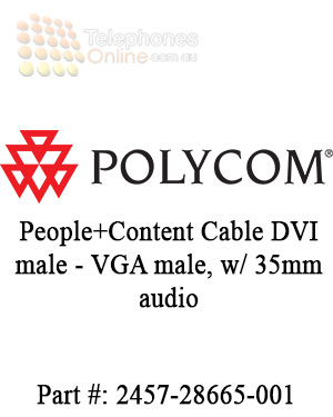 Polycom People+Content Cable DVI male - VGA male, w/ 35mm audio Polycom People+Content Cable DVI male - VGA male, w/ 35mm audio