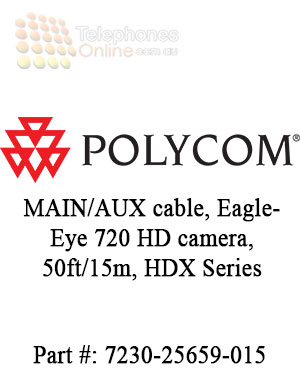 Polycom MAIN/AUX cable, EagleEye 720 HD camera, 50ft/15m, HDX Series Polycom MAIN/AUX cable, EagleEye 720 HD camera, 50ft/15m, HDX Series
