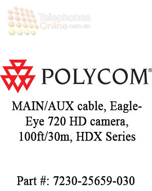 Polycom MAIN/AUX cable, EagleEye 720 HD camera, 100ft/30m, HDX Series Polycom MAIN/AUX cable, EagleEye 720 HD camera, 100ft/30m, HDX Series