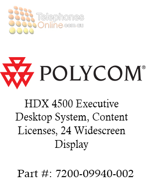 Polycom HDX 4500 Executive Desktop System, Content Licenses, 24 Widescreen Display (7200-09940-002) Polycom HDX 4500 Executive Desktop System, Content Licenses, 24 Widescreen Display (7200-09940-002)