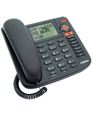 Uniden FP 1355 Corded Phone with Digital Answering Machine and Caller ID, analogue desk phone works even under power failure conditions