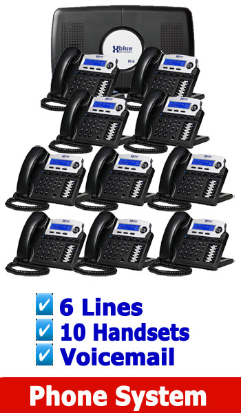 X Blue NEW BUSINESS PHONE SYSTEM, 4 Lines up to 16 Handsets (included is Voicemail) 6 Lines 10 Digital Handsets.