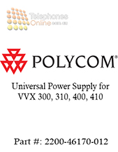 Polycom Universal Power Supply for VVX 300, 310, 400, 410. 1-pack (2200-46170-012) Polycom Universal Power Supply for VVX 300, 310, 400, 410. 1-pack (2200-46170-012)