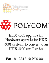 Polycom HDX 4001 upgrade kit, Hardware upgrade for HDX 4001 systems to convert to an HDX 4000 rev C codec (2215-61956-001)