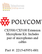 Polycom CX5500/CX5100 Extension Microphone Kit. Includes pair of microphones and cables (2215-65951-001)