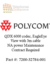 Polycom QDX 6000 codec, EagleEye View with 3m cable, NA power Maintenance Contract Required (7200-32784-001)
