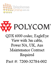 Polycom QDX 6000 codec, EagleEye View with 3m cable, Power NA, UK, Aus Maintenance Contract Required (7200-32784-011)
