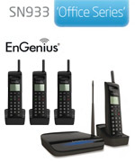 EnGenius SN933 Office Series - Durafon Quad Pack-A: 1x One Line Base, 4 Handsets, 4 chargers, 4 Batts, 4 Belt Clips, 4 Short HS Antennas. EnGenius SN933 Office Series - Durafon Quad Pack-A: 1x One Line Base, 4 Handsets, 4 chargers, 4 Batts, 4 Belt Clips, 4 Short HS Antennas.