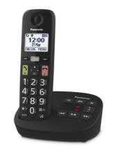 Panasonic Single DECT Cordless Phone with Answering Machine and Big Buttons (KX-TGU120AZB)
