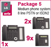LG Aria 130 Phone System with 12 Handsets: PACK 5 for Medium Business, 9x 7008 Telephones, 2x 7016 Handset, 1x 7024 Handset