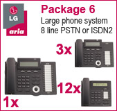 LG Aria 130 Phone System with 15 Handsets: PACK 6 for Large Business, 12x 7008 Telephones, 3x 7016 Handset, 1x 7024 Handset