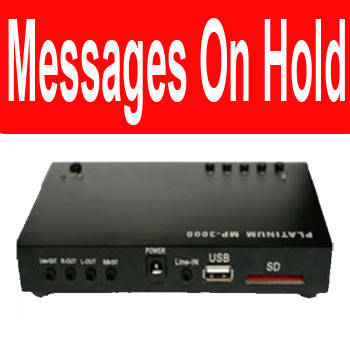 The Platinum MP-3000 is an Advertising on Hold player which can be connected to any PABX/KTS to provide music/messages to callers put on hold in your business.