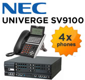 NEC UNIVERGE SV9100 Telephone System with 8 Handsets