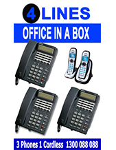 3 Line, 3 Digital Handsets, 1 CORDLESS PHONE, Music Onhold Plug Business Phone System In a Box " Very Easy installation" Plug and Play NEW Business Telephone COMMANDER System with Optional Handsets and Cordless Phones