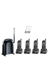 Engenius Quad Pack-A 1x One Base and 4x Handset & Charger 4x Battery, 4x Handset Short Antennas, 4x Handset Long Antennas, 1x Line Cord and 1x Base Antenna & Belt Clip Engenius Quad Pack-A 1x One Base and 4x Handset & Charger 4x Battery, 4x Handset Short Antennas, 4x Handset Long Antennas, 1x Line Cord and 1x Base Antenna & Belt Clip