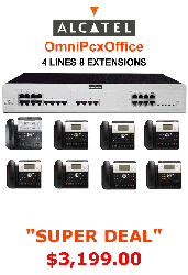 ALCATEL OmniPcx 4 Line, 8 Digital Handsets, Music Onhold Plug Business Phone System In a Box " Very Easy installation" Plug and Play NEW Business Telephone System with Optional Handsets and Cordless Phones