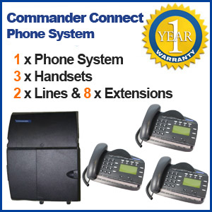 Commander Connect Phone System with 3 Handsets 