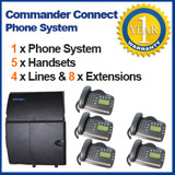 Commander REFURBISHED business telephone System - 4 Line, 5 Digital Handsets