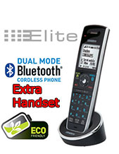 Uniden ELITE 9105 Additional  Handset Black Colour works in conjunction with the ELITE 91XX Digital Cordless Phone Series with Integrated Bluetooth Technology