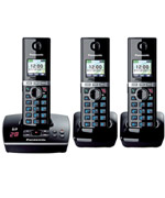 Panasonic Premium DECT KX-TG8033 Cordless Phone & 18 min Answering Machine +2 Additional Handset (KX-TG8033)